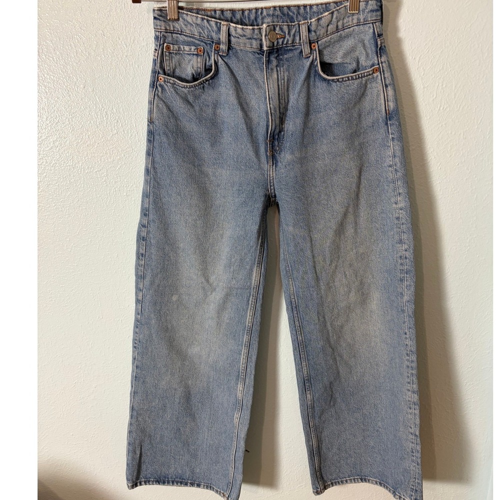Weekday ACE High Wide Leg Jeans Ace Air Blue W29 Minimalist Mom Jeans Y2K denim